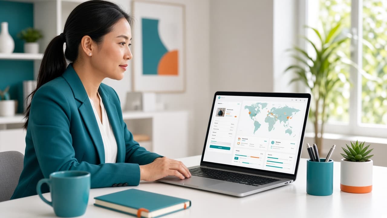 Chủ doanh nghiệp theo dõi hệ thống bán hàng